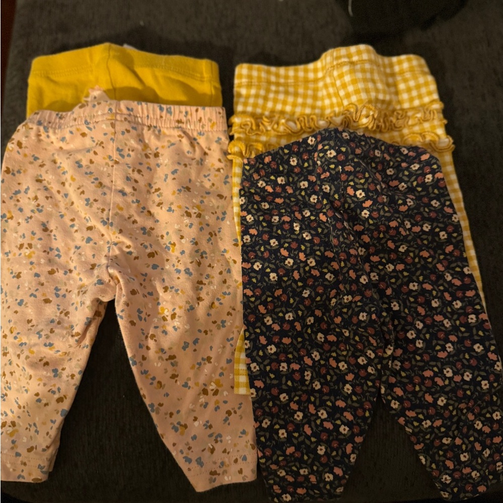 Carter's Baby Leggings Set with Floral and Gingham Patterns